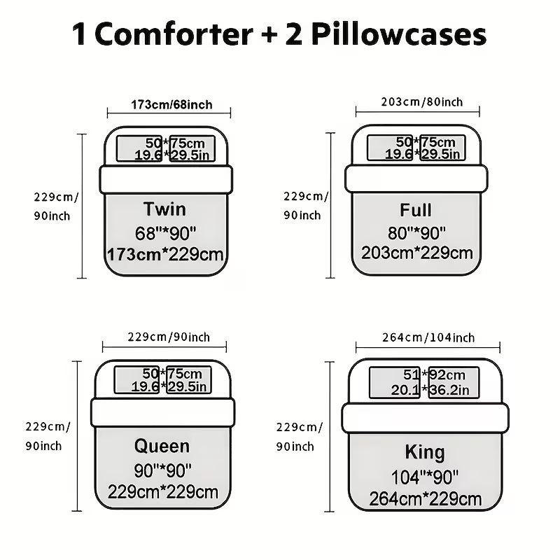 This 3-piece multi-colored quilted comforter set features tree branches and plum blossoms, including one quilted comforter and half a pillowcase. It is soft, breathable, and comfortable.