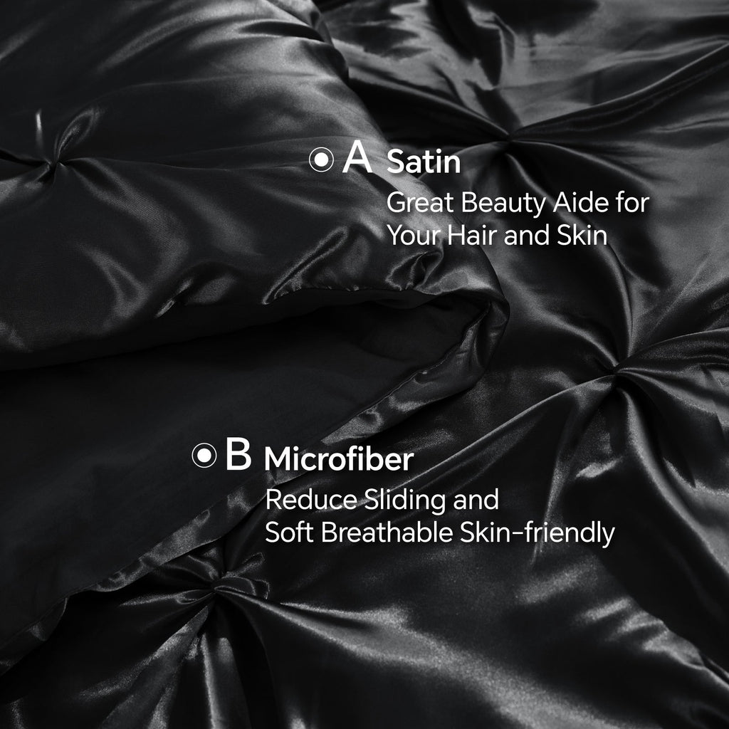Luxe Sateen Pintuck Comforter Set – 7-Piece All-Season Bedding