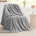 Textured Ribbed Jacquard Fleece Throw Blanket – 3D Plush All-Season