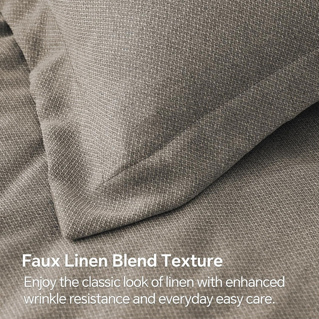 Boho Linen-Texture Comforter Set – 7-Piece All-Season Bedding
