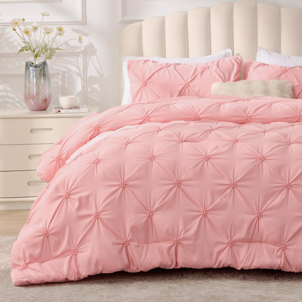 Boho Pintuck Comforter Set – Lightweight All-Season Bedding